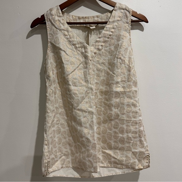 Saint Tropez West Tops - SAINT TROPEZ WEST Paisley‎ Linen Sleeveless Top